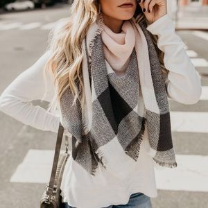 🍑Peachy Keen🍑 Plaid Oversized Blanket Scarf
